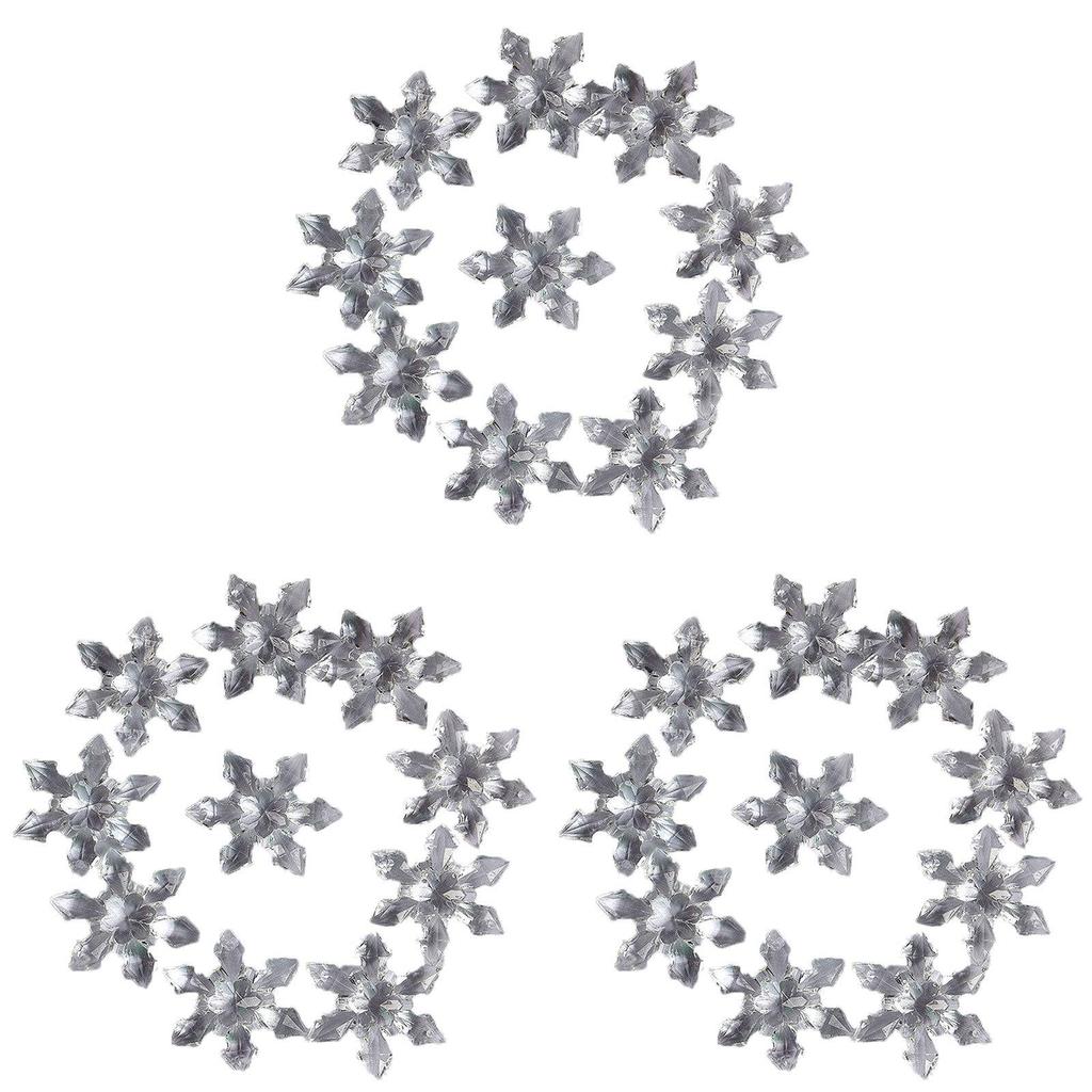 Premium Clear Plastic Snowflakes Designed For Christmas Tree Hanging Decor