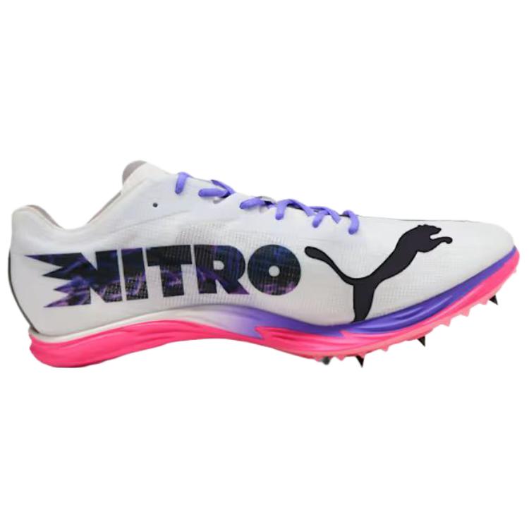 Puma EvoSPEED Nitro Elite 3 Mid Distance White Fluro Pink Unisex Sneakers Puma-White Puma-Black Fluro-Pink-Pes 312637-01