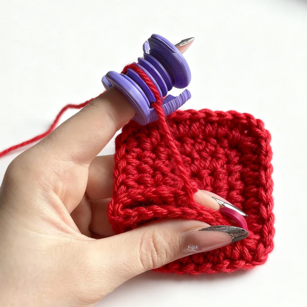 Finger Protector Crochet Helper Yarn Knitting Finger Guard Pink Crochet Finger Sleeve Crochet Tool For Slippery Threads