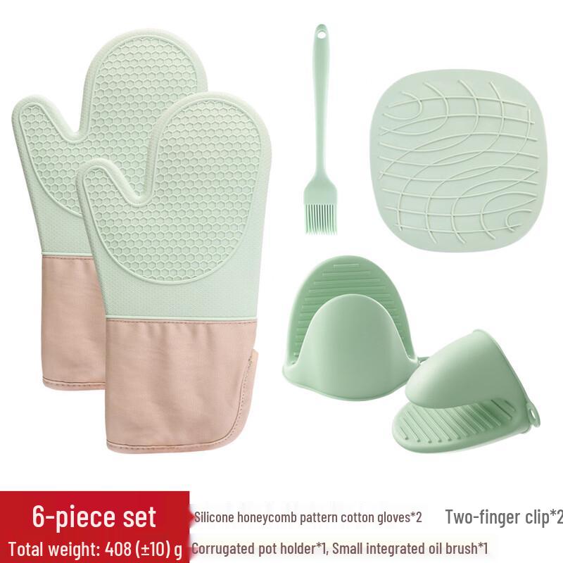 

Silicone Heat Resistant Oven Mitts and Pot Holders Set