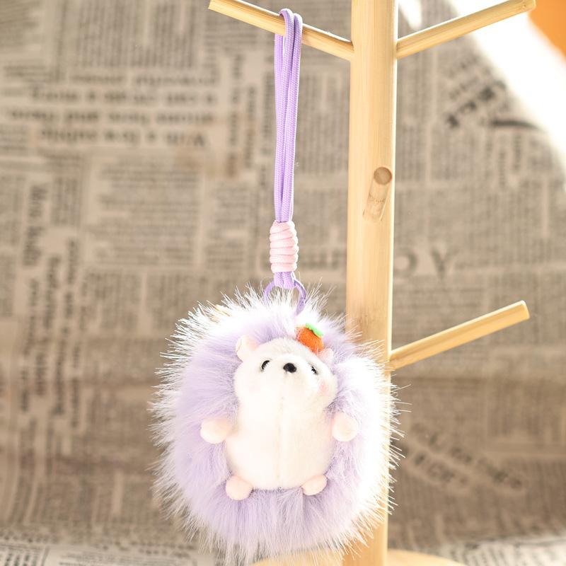 1 Stück Kawaii Niedlicher Tieranhänger Cartoon Igelpuppe Schlüsselanhänger Weiches Stofftier Plüschtier Heimdekoration Kindergeschenk Für Kinder
