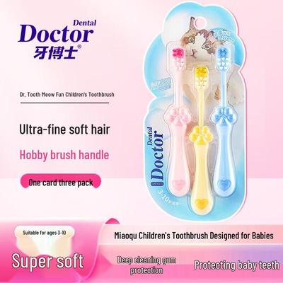 Dr. Tooth Meow Fun Kids Toothbrush 3-Pack