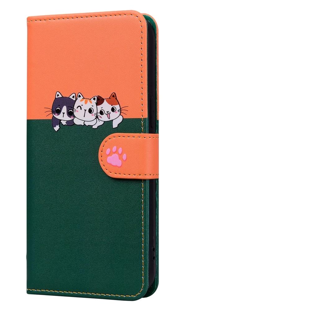 Capa Flip de Couro para Funda Samsung Galaxy A56 A36 A16 A26 A55 A35 A25 A15 A54 A34 5G Capas Carteira Gatinho Fofo 3D Capa de Telefone Mulheres