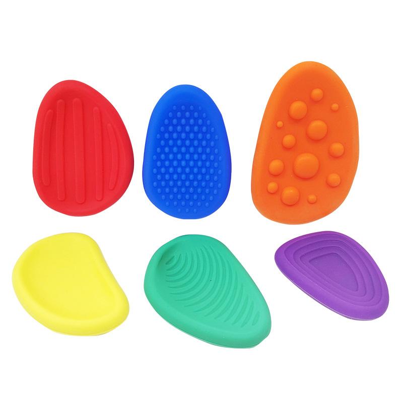 

6Pcs Tactile Texture Worry Stones Plush Fun Fidgeting Toys Kids Adult Quiet Stress Stress Relief Portable Handheld Gift