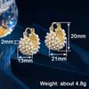 Huitan Aesthetic Women Imitation Pearl Hoop Earrings Bag Design Fashion Party Engagement Accessories Gold Color Charming JewelryGood Product