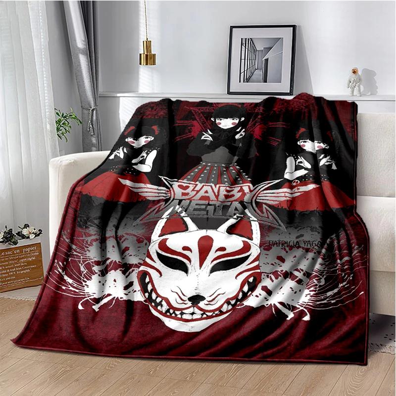 Japanese idol group babymetal combination Throws Blanket Sofa Hiking Picnic Bed Fashion Super Soft Flannel Blanket birthday gift