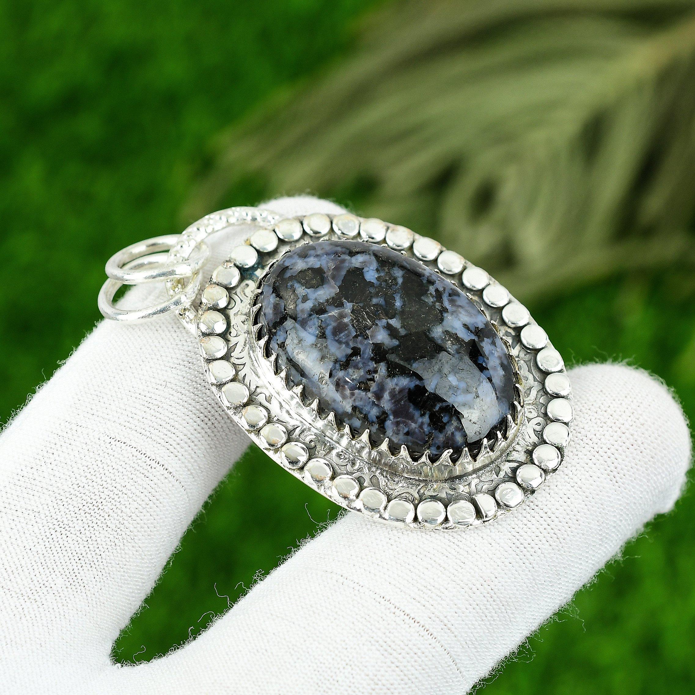

Birthday Gift For Her Natural Mystic Merlinite Gemstone Pendant 925 Silver