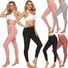 Fitness-Leggings mit hohem Bund für Damen mit Seitentaschen und stützender elastischer Passform