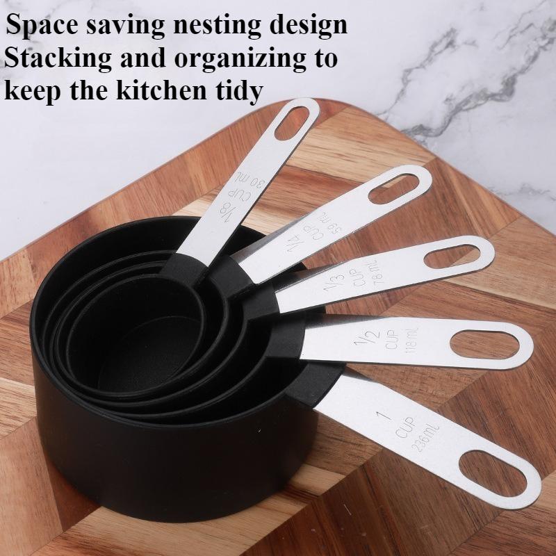 10 Pcs Measuring Cups & Spoons Sets Hot Selling Classic Stainless Steel Plastic Measuring Spoons Household Kitchen Baking Tools