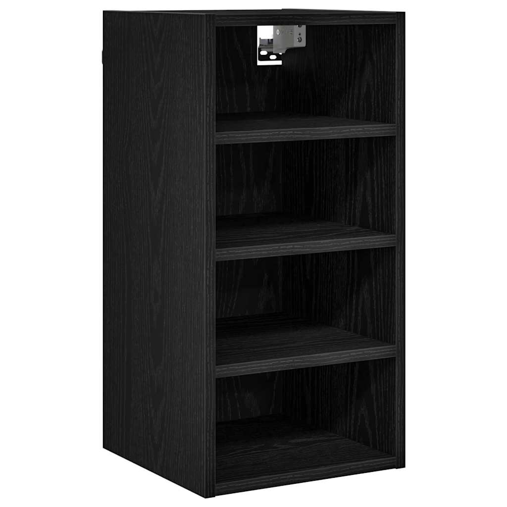 Hanging Cabinet with Shelf Black Oak Effect 30 x 29.5 x 60 cm