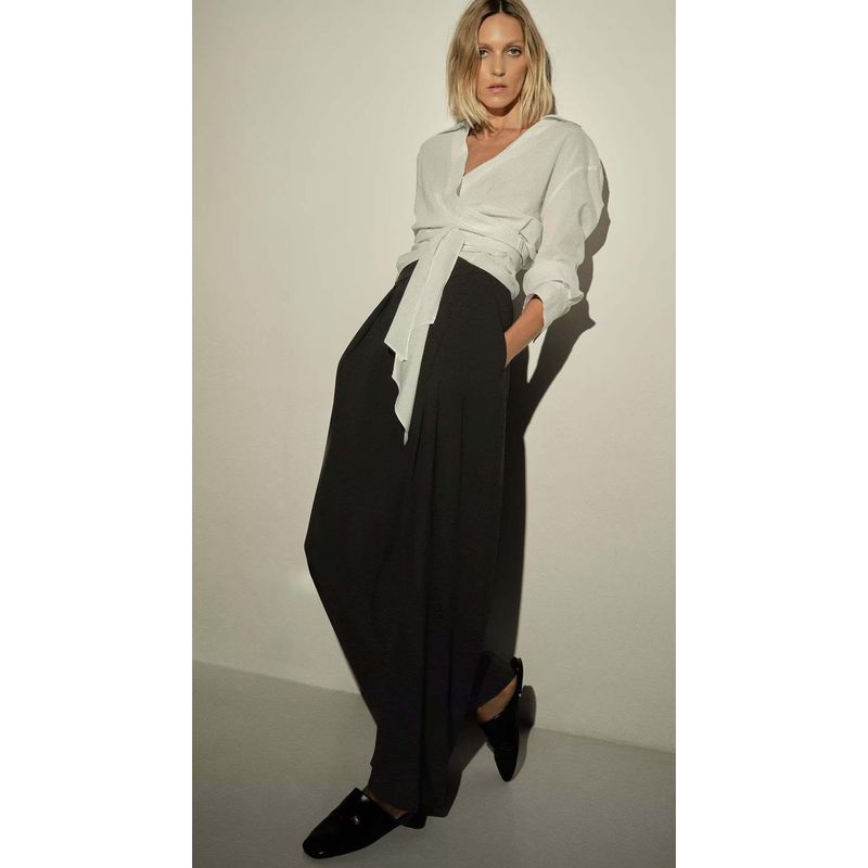 Za Autumn New Women Clothes 2025 Western Style Fashion Loose Casual Pleated Pleated Trousers 8219100