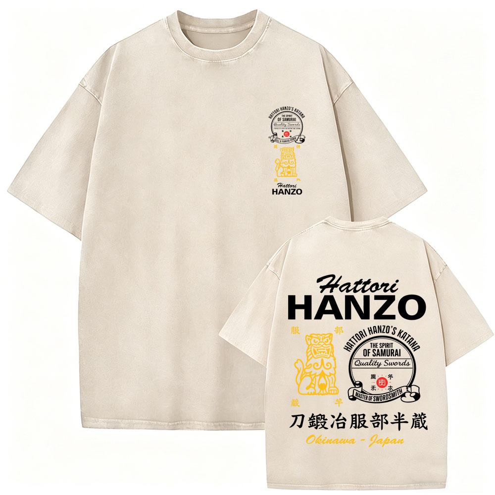 Washed Vintage Movie Kill Bill Hattori Hanzo Funny Tshirt Quentin Tarantino Film Pulp Fiction T Shirt Men Casual Retro Tshirts