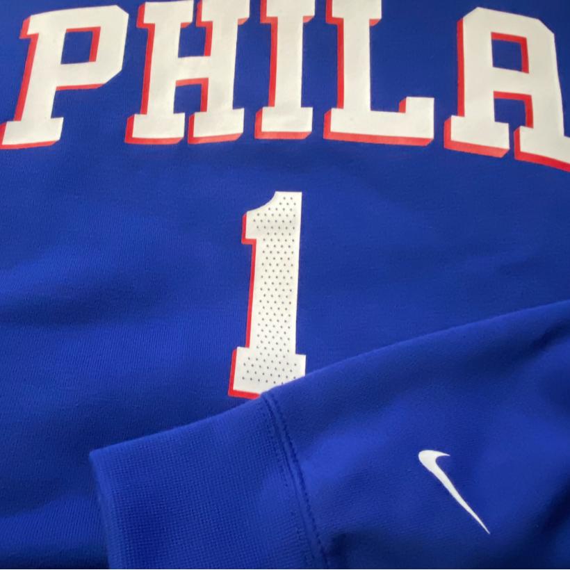 Nike X NBA Collaboration Hoodie Philadelphia 76ers James Harden Comfortable Casual Versatile Kids Hoodies Blue 3Z2B7FDE2-76RJH