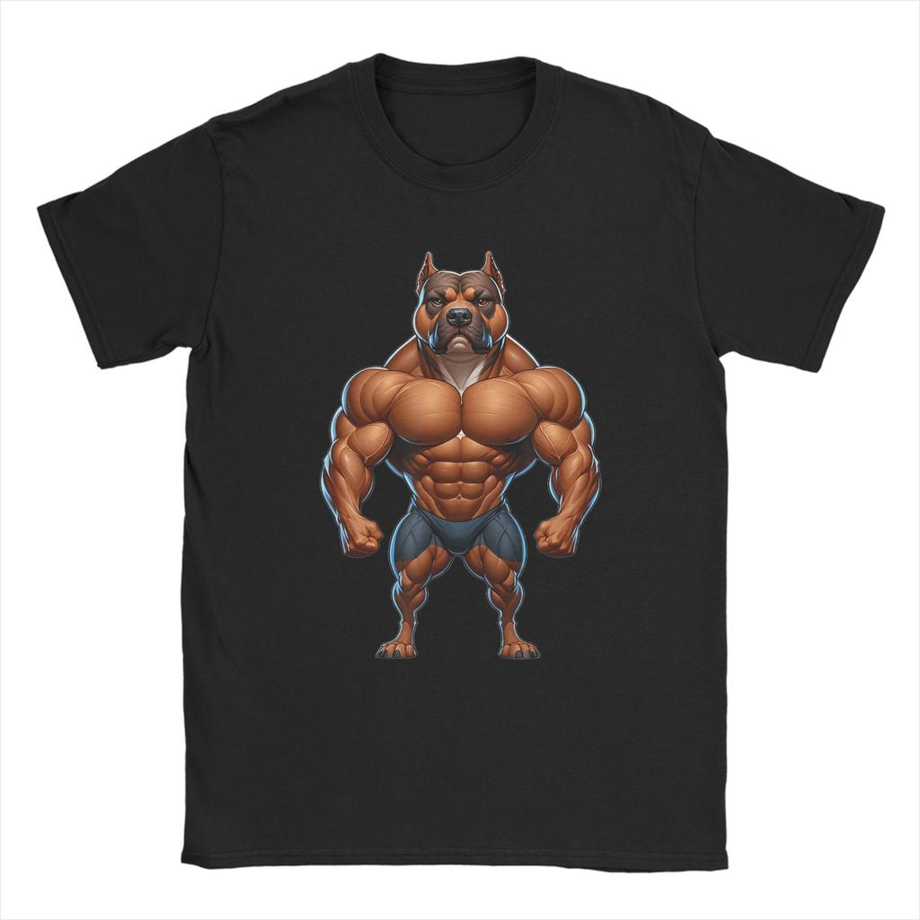 Unisexs TShirts Gym Bro Bulldog Bodybuilding Powerlifting Funny Pure Cotton Tees Short Sleeve  T Shirts Round Collar Tops