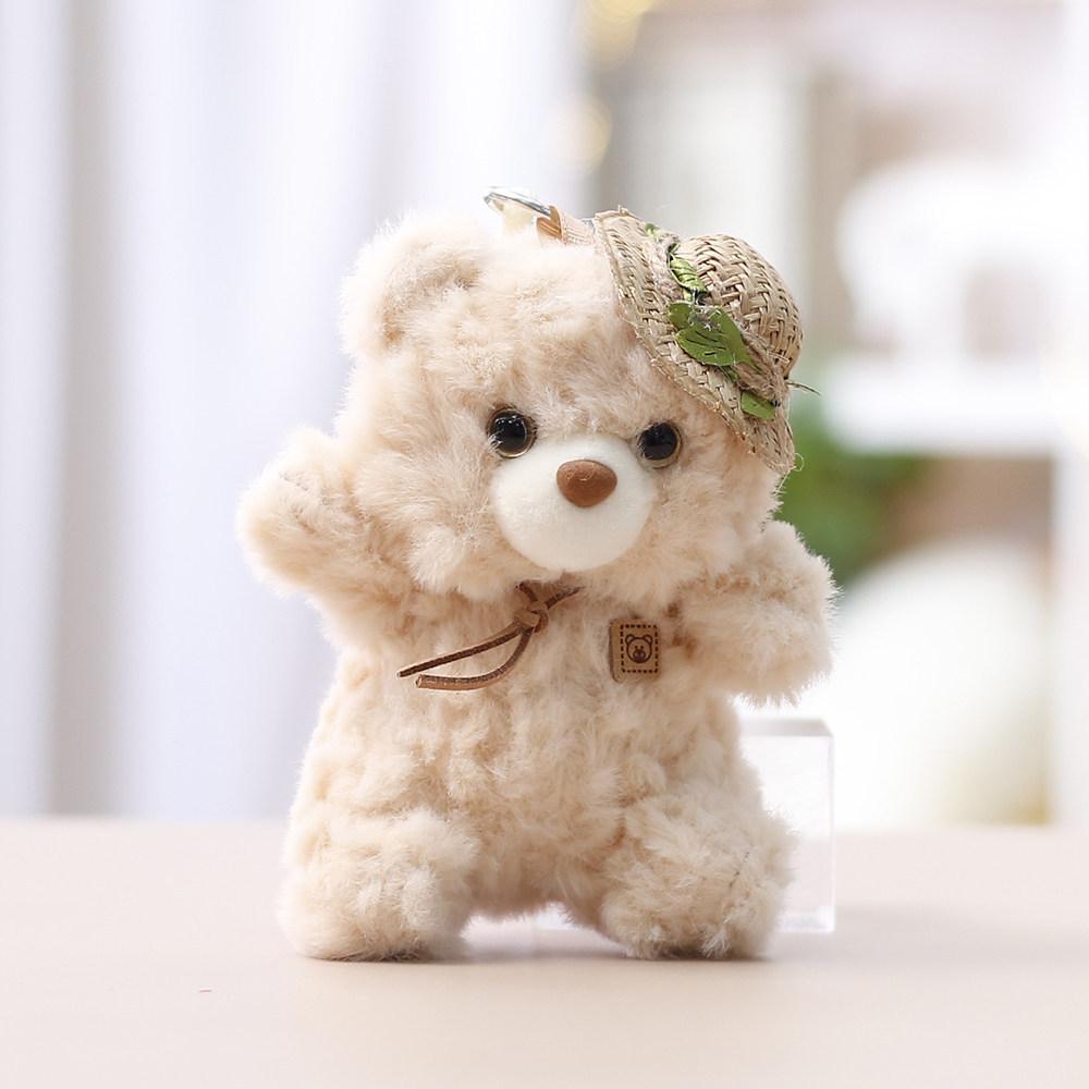 Plush Bear Keychain With Polyester Fiber For Girls Gift And Bag Decoration