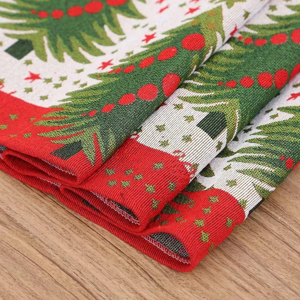 Long Christmas Table Runner Snowman Printed Xmas Desktop Decoration Santa Claus Tablecloth Banquet