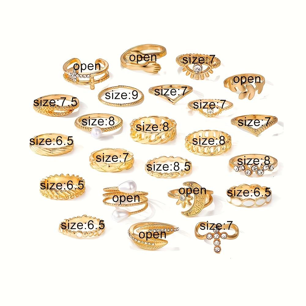 Moon  Sun Embrace Eye Design Ring Set Party Accessories 23Pcs/Set Chain Mix And Match Vintage Fashion Jewelry For WOmen Perfect Gift  Unique