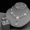 Elegant Crystal Flower Bridal Necklace Set - Fashionable European & American Jewelry Accessories