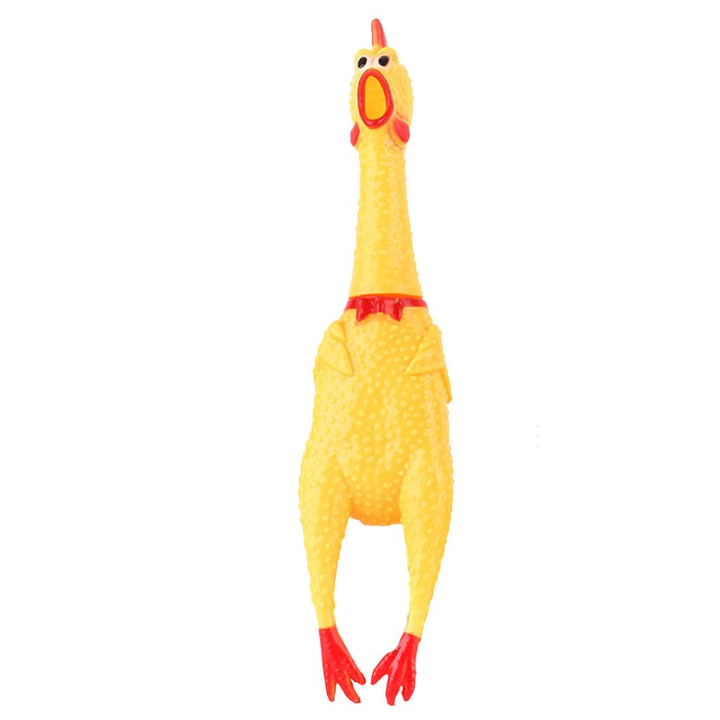 Screaming Chicken Dog Toys Yellow Stress Relief Funny Safety Squaking Chicken Toy for Adults Kids M