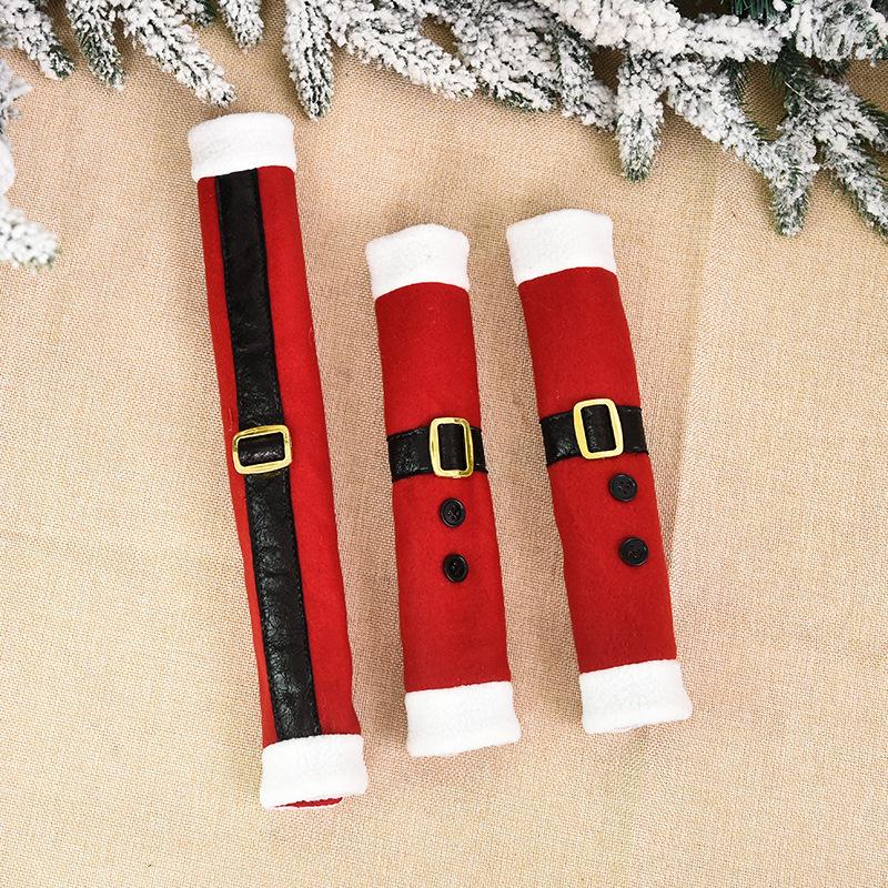 Mingguan Christmas Brushed Cloth Handle Covers for Refrigerator, Door, and Microwave