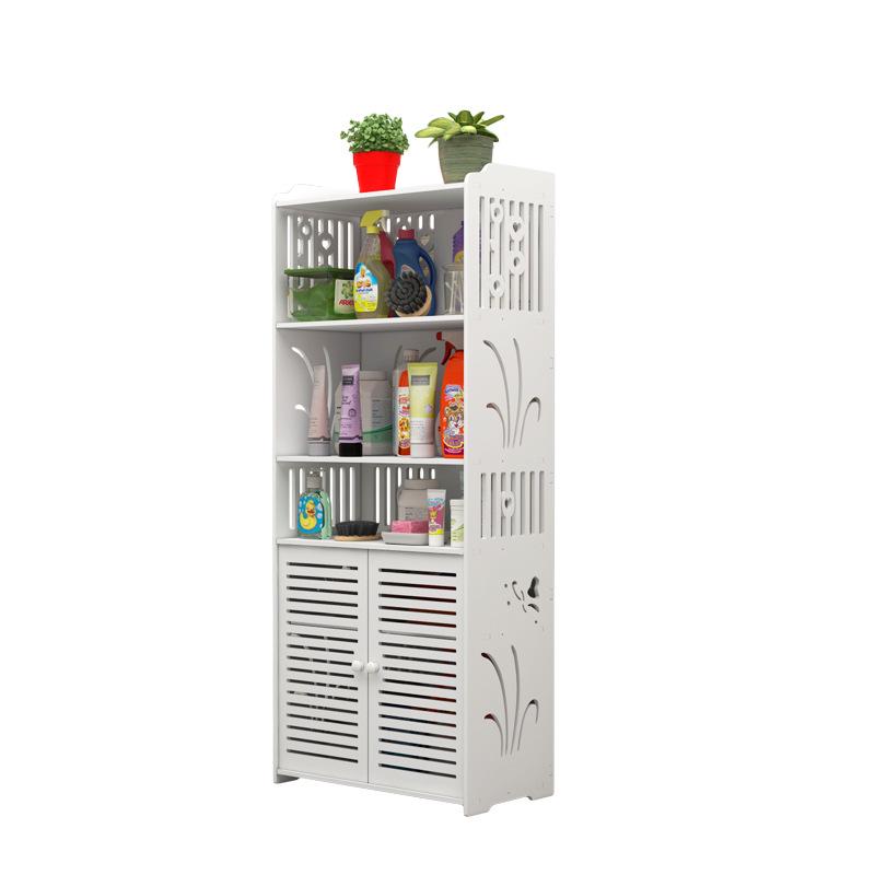Multi-Layer Floor-Standing Bathroom Shelf and Side Storage Cabinet