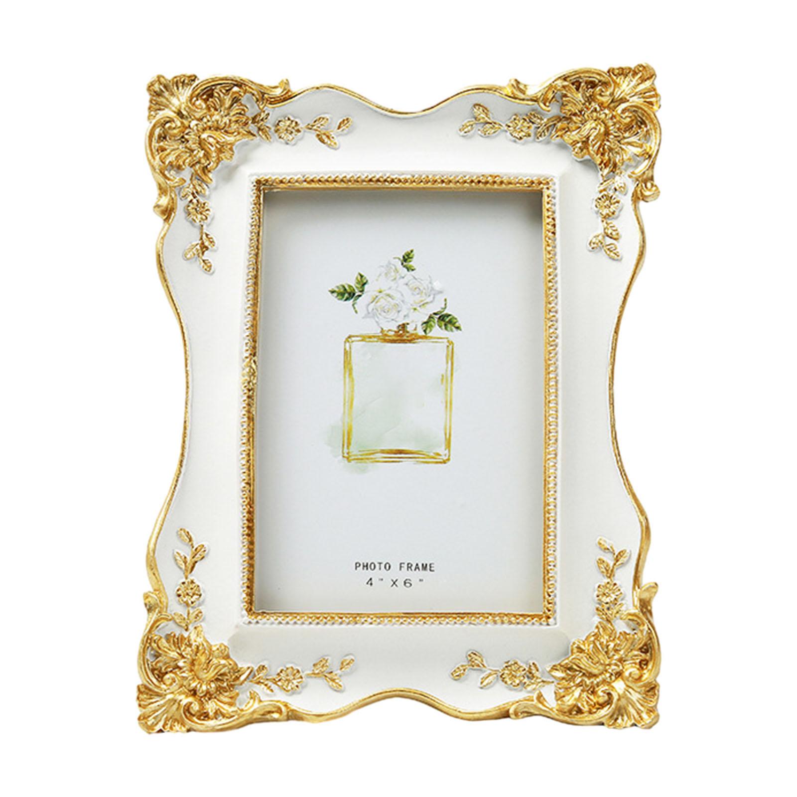 

Фоторамка в европейском стиле, портативная смоляная фоторамка, антикварные фоторамки для галереи, студии, столовой, свадебного стола белый
