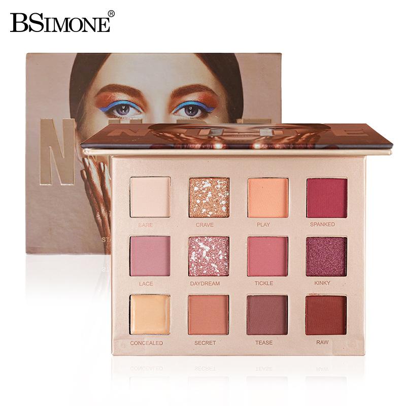 

Bsimone 12 Color Eyeshadow Palette, Pearly Finish Earth Color Tone,Long Lasting Natural Blendable ,Gifts For Women