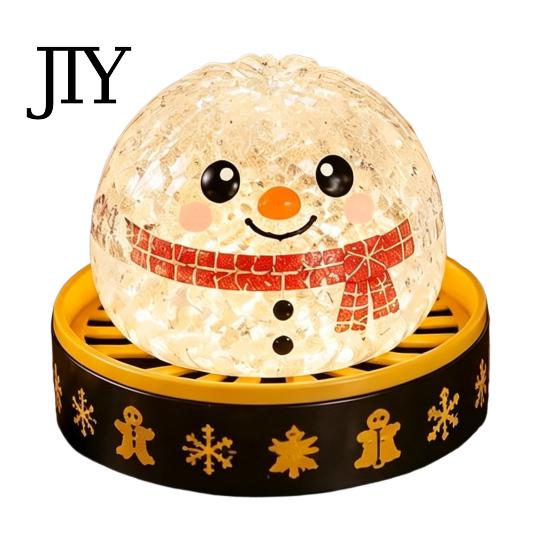Slow Rebound Dumpling Toys 1/5Pcs Christmas Stress Relief Toy, LED Glowing Squeeze Toy with Steamer, Santa Snowman Reindeer Gingerbread Man