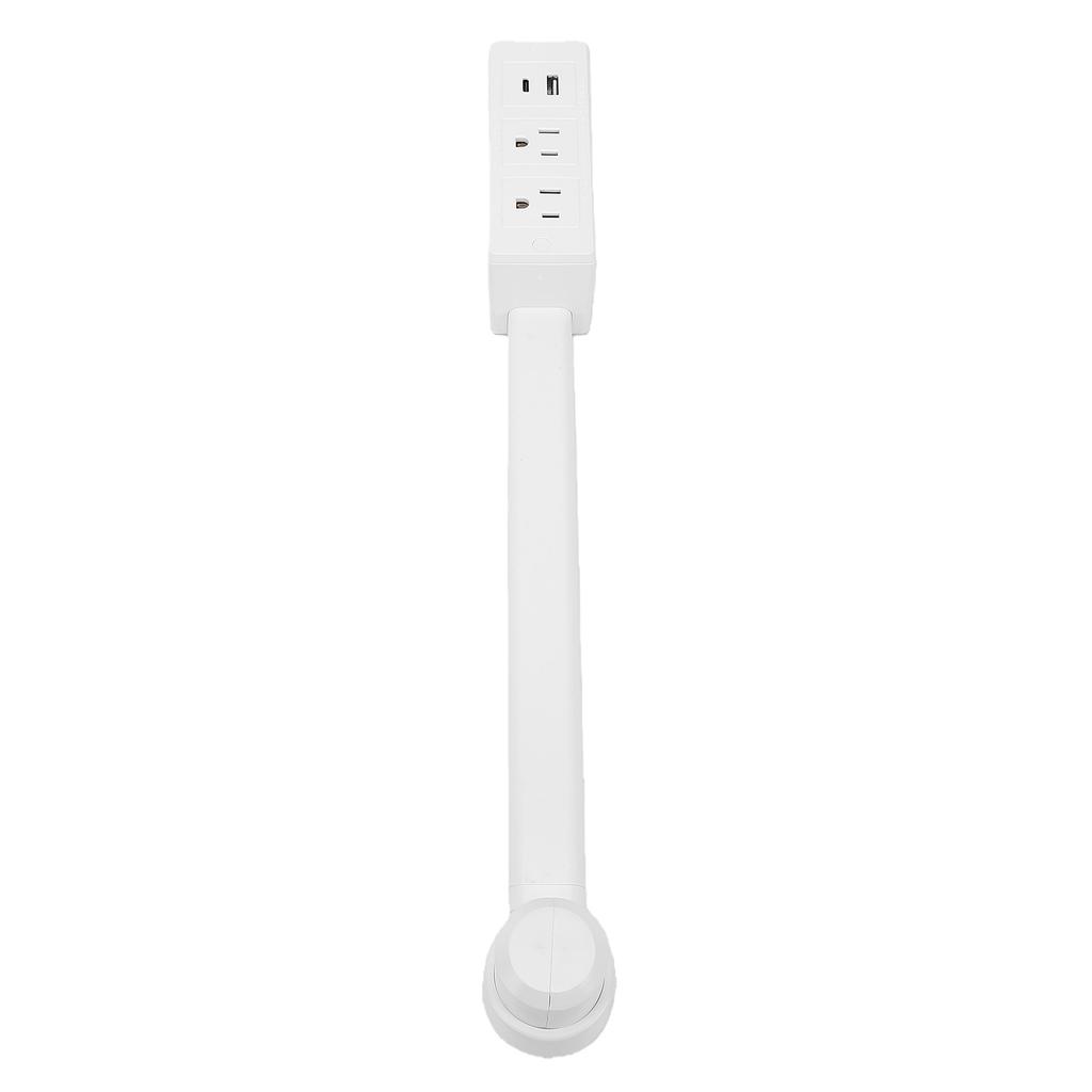 Outlet Extender Stick with 2 AC Outlets USB A Type C Ports 90 Degree Rotating Extendable 17 27in for Nightstands Sofa