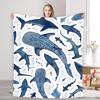 Ocean Blue Whale Shark Flannel Blanket Soft and Comfortable Design for Home Use Blankets