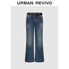 UR Women's Washed Belt Flared Jeans