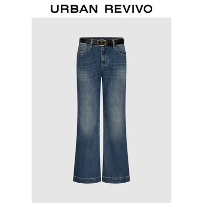 UR Women's Washed Belt Flared Jeans
