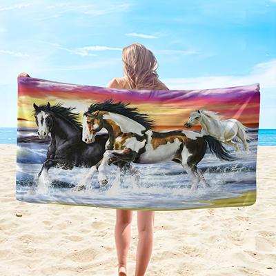 Beach Towel Horse Running Coastal Dog Beach Picnic Mat Waterproof Outdoor Outdoor Decor Gift