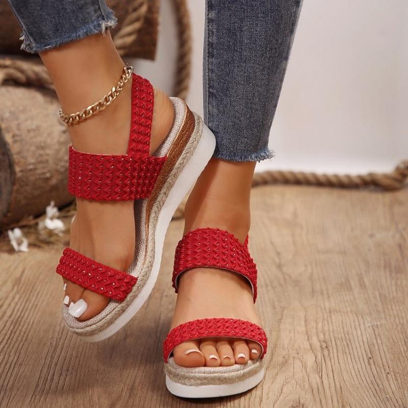 2024 New Shoes Summer Plus Size Elegant Women's Sandals Solid Color Outdoor Wedge Footwear Women Sandals Female platform shoes