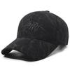 Embroidered Letter Baseball Cap Women Winter Cap Men Corduroy Sun Hat