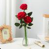 Flor rosa vermelha flor de simulação buquê seco foto Dia dos Namorados flor de seda sala de estar mesa de jantar