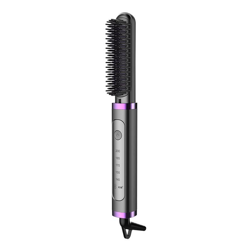 Electric Hair Straightening Brush Fast Heating Hot Comb Brush Negative Ion Hair Straightening Comb US
