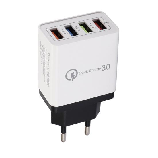 Portable Travel 4 USB Ports Fast Charging QC 3.0 Wall Charger Power Adapter