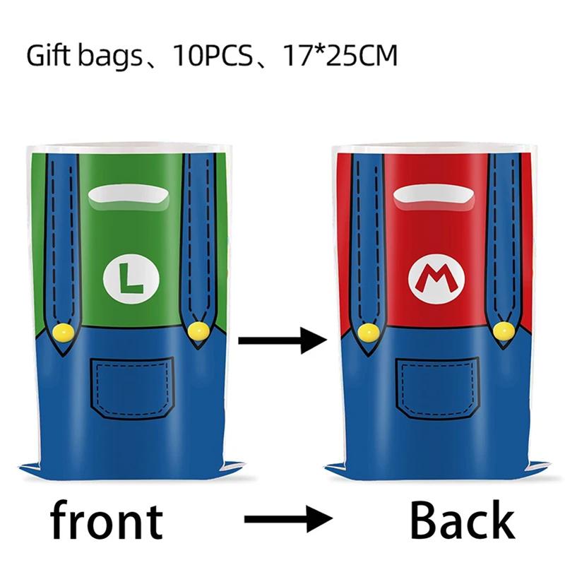 Anime Cartoon Mario Birthday Party Decoration, Super Mario Bros Disposable Tableware Tablecloth Banner Napkin Party Supplies