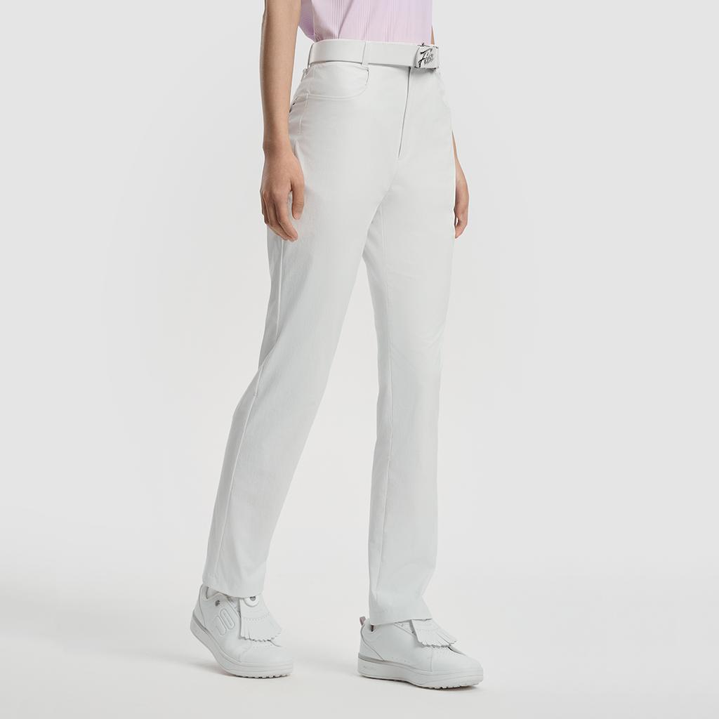 Fila Golf Series Simple Casual Versatile Breathable Comfortable Straight Leg Knitted Sports Pants Women Bottoms A11W535813F-IV