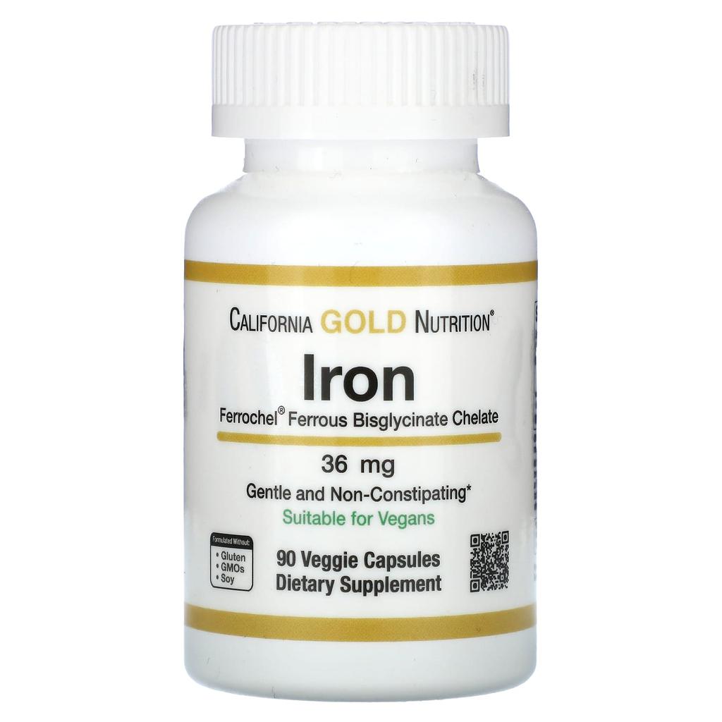 Ferrochel Iron (Bisglycinate), 36Mg, 90 Veggie Caps
