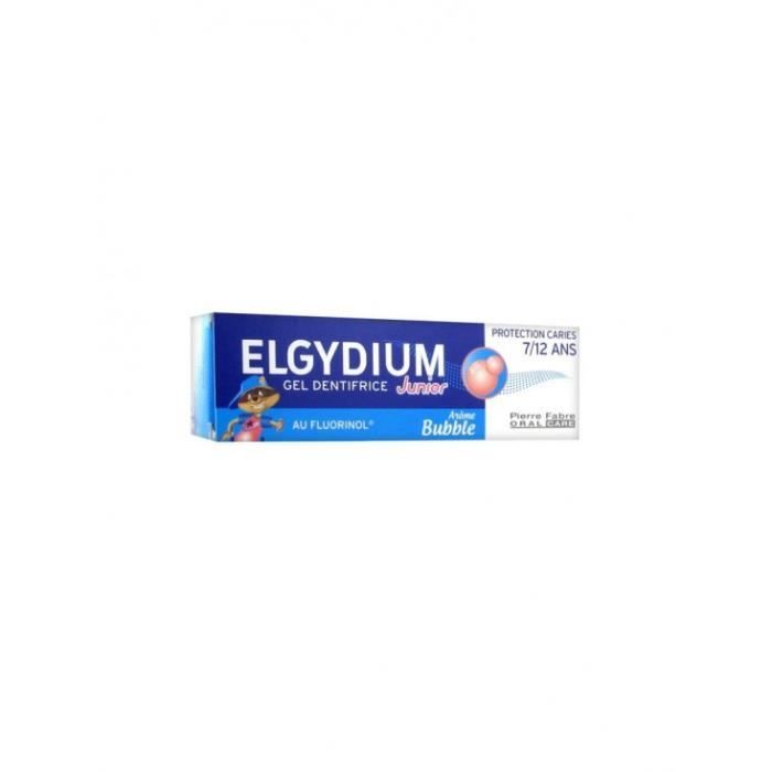 Gel Dentifrice Junior - Elgydium - Protection Caries 7/12 Ans - Arôme Bubble - 50 Ml
