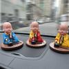 1Pc Car Dash Board Home Office Decoration Solar Powered Bobble Shaking Head Dancing Toy Buddhist Monk Figurines Statues