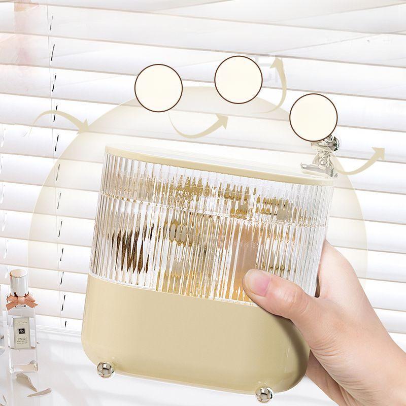 Desktop Storage Box Light Luxury Home and Daily Necessities Jewelry Sundries Dust-proof and Moisture-proof with Cover Rotating Cosmetics Storage