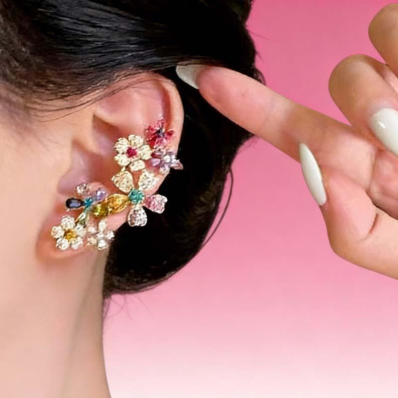 Романтичные красочные серьги-цветы из циркона для женщин, роскошные металлические серьги-маленькие ромашки, изысканные свадебные украшения, подарки 1pc(single)