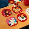 Diatomaceous Earth Coasters, Year Of The Horse Cartoon Coasters, Chinese New Year Table Teacup Heat Insulation Mats