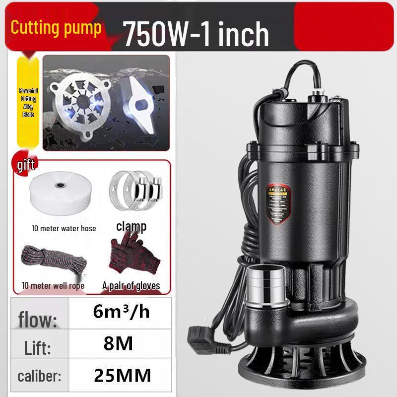 220V Household Sewage & Sludge Pump for Septic Tank and Drainage