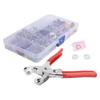 Snap Button Kit Colorful Brass Prong Press Stud Snap Fasteners with Installation Tool Set