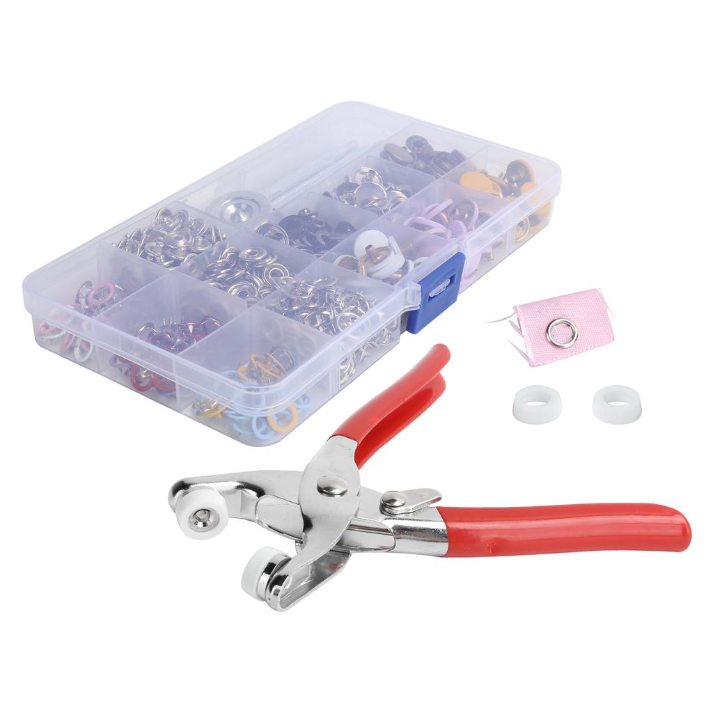 Snap Button Kit Colorful Brass Prong Press Stud Snap Fasteners with Installation Tool Set