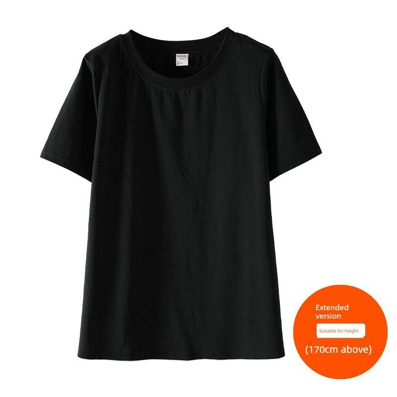 

Plus size women clothing [Cool Feeling Cooling] Quick-Drying Breathable Short sleeve T-shirt Summer Chubby Girl Sports 100.00kg round Neck Top Classic Black (170cm above) 8xl
